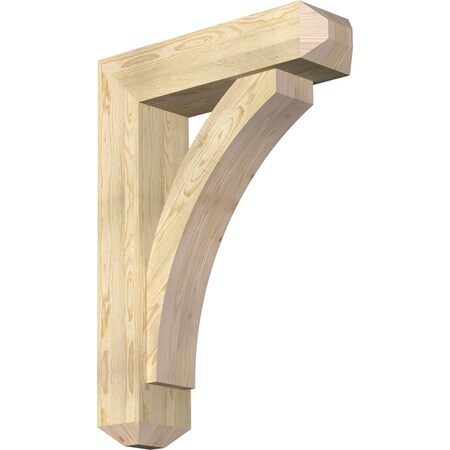 Ekena Millwork Thorton Craftsman Rough Sawn Bracket w/ Offset Brace, Douglas Fir, 8"W x 30"D x 42"H BKT0806X30X42THR04RDF